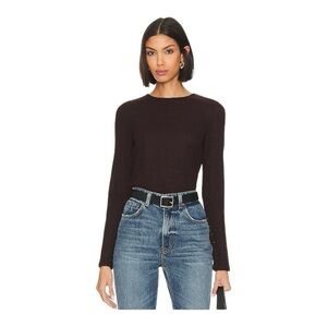 Vince Plaid Jacquard Long Sleeve Crew in Black Fig NWT